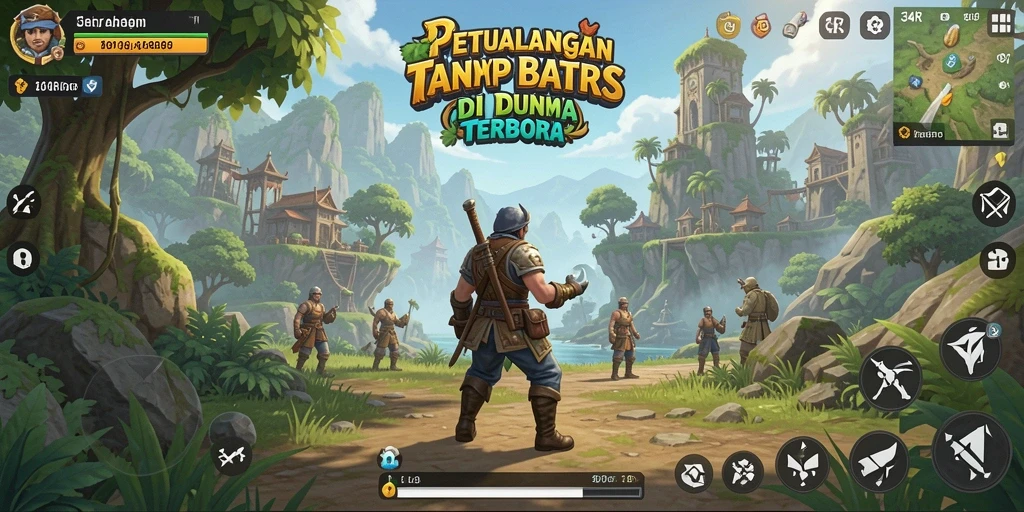 Tangkapan layar dari gameplay Open World 34R yang mengesankan.