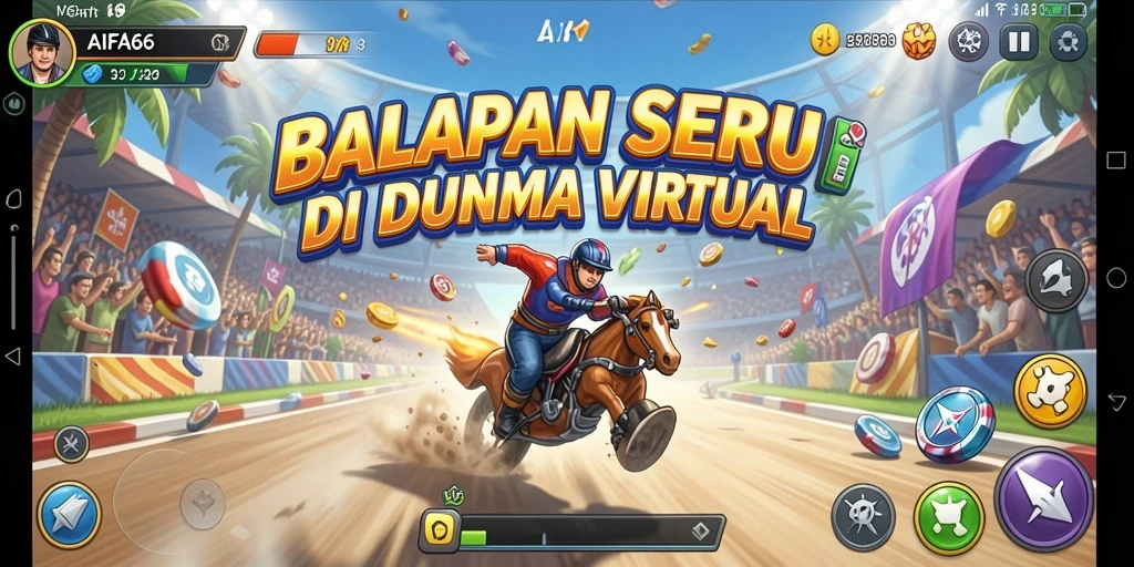 Tampilan menarik dari gameplay balap AIFA66 yang mendebarkan.