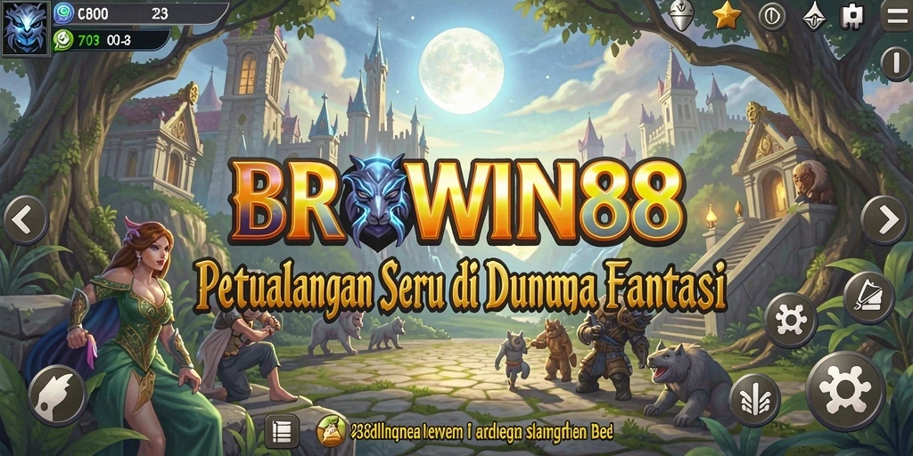 Tangkapan layar gameplay BROWIN88 menampilkan petualangan menakjubkan di dunia fantasi.