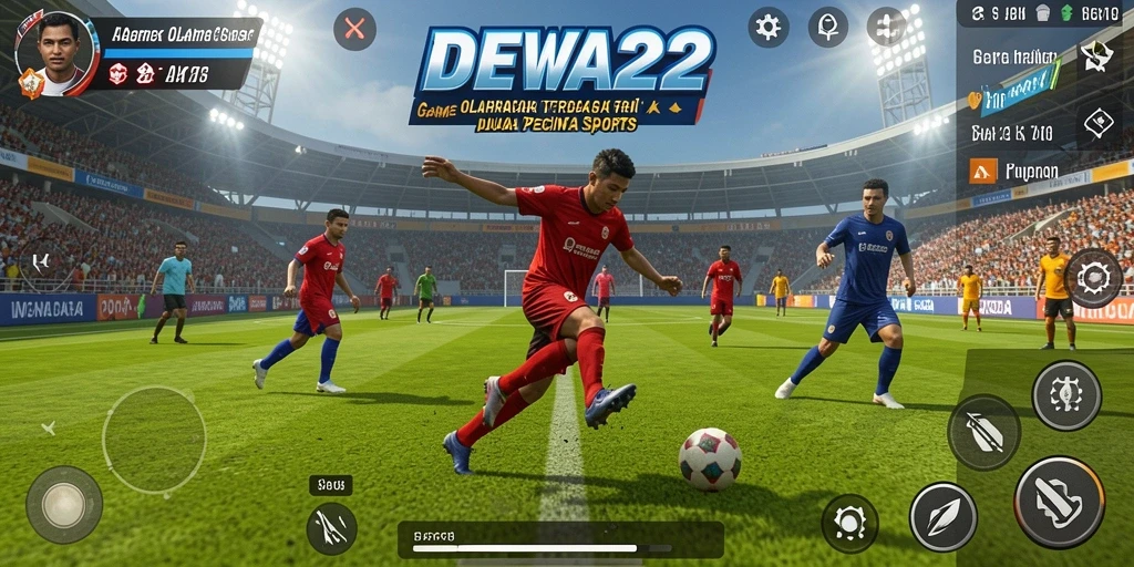 Gameplay seru DEWA22 menampilkan aksi olahraga yang mendebarkan.