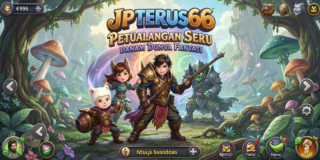 Tangkapan layar JPTERUS66 menampilkan aksi pertempuran yang mendebarkan dalam dunia fantasi.