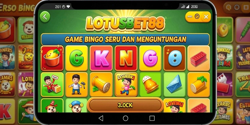 Screenshot gameplay LOTUSBET88, menampilkan keseruan Bingo.